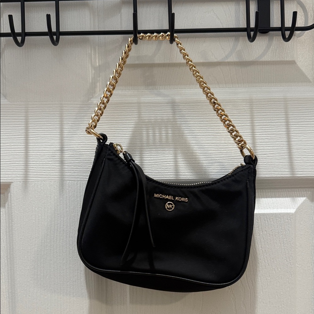 Michael Kors Black Shoulder Bag with Gold Chain